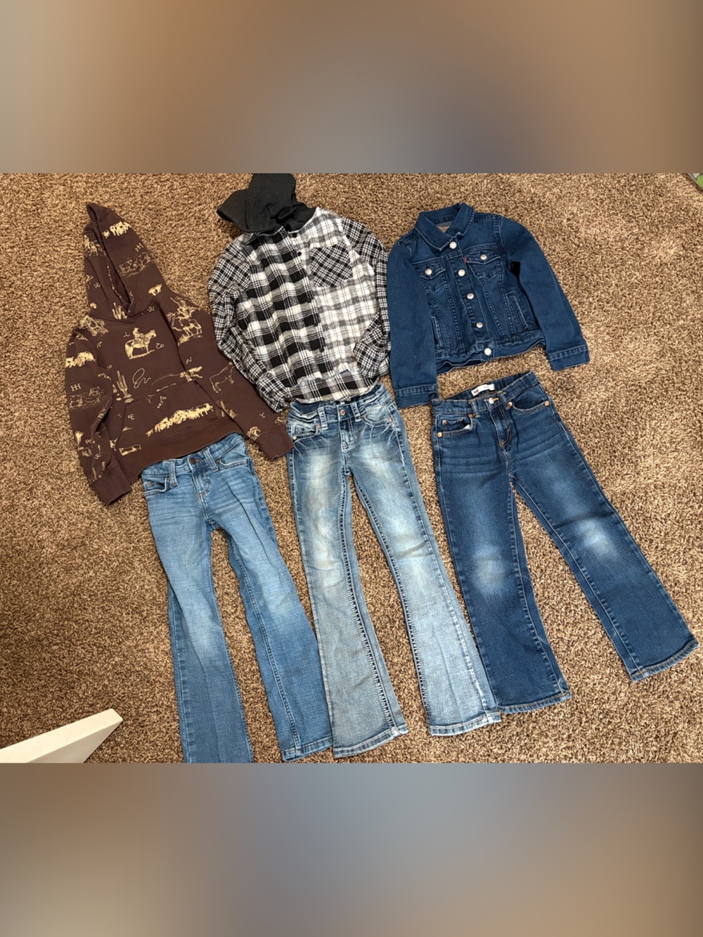 Girls 5/6 Western Fall Outfit Bundle | Wrangler Ariat Levi’s | 3 Outfits 🤎